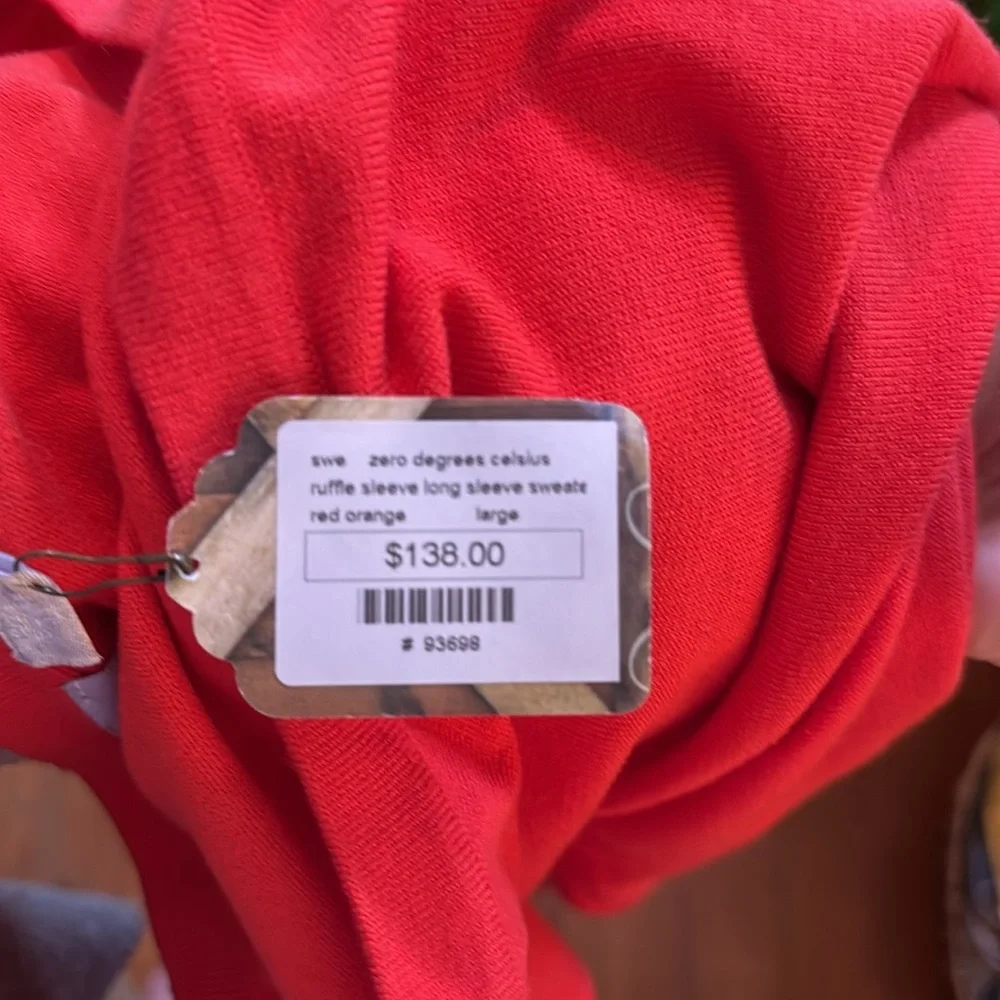 Zero Degrees Celsius Red Ruffle Sleeve Sweater - Picture 7 of 7